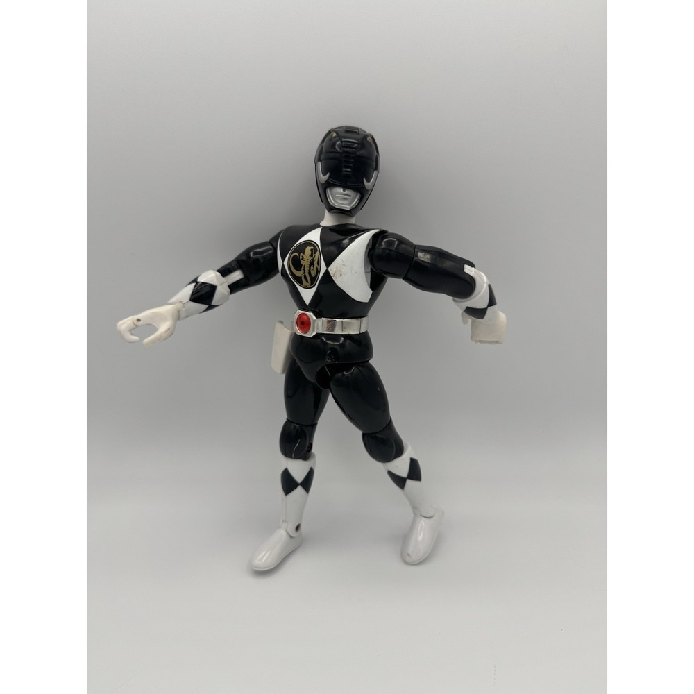 1994 Bandai Mighty Morphin Power Rangers 8" Black Ranger with Kicking Action